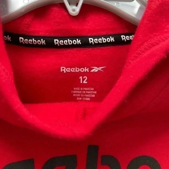 Reebok boys sweatshirt hoddie with pockets size 12 Red NWT - Picture 3 of 6